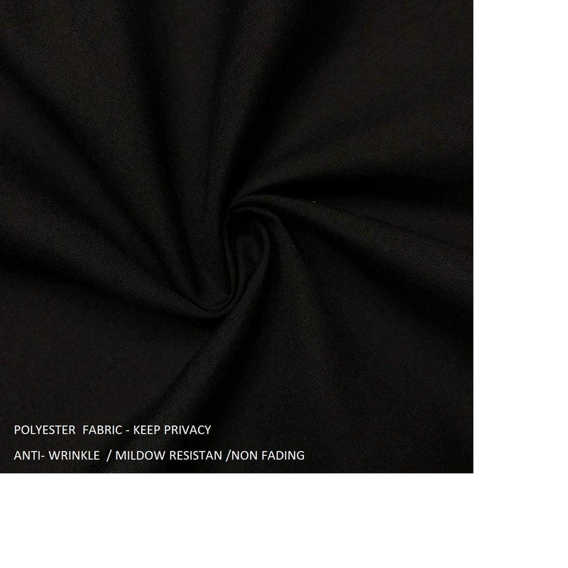 spring Home Ruffled Black Fabric Shower Curtain Size 72 x 72 inch - Image 2